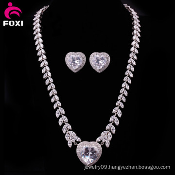 Best Gift Big Heart Shape Design CZ Gold Plated Fashion Jewelry Sets